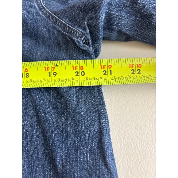 J. Jill Denim Top Shirt Jacket Accented with Beaded Hemline 3/4 Sleeves Size M - Picture 9 of 11